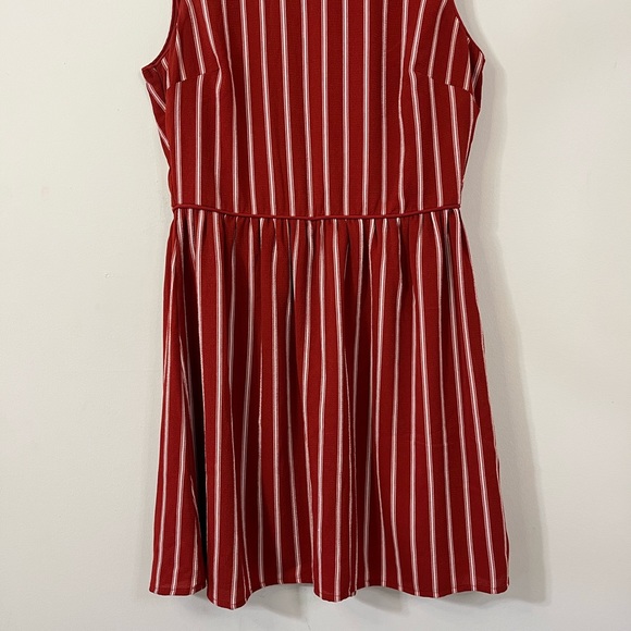 Bebop Be You Be Free Res White Stripe Zipper Back Mini Dress - Picture 4 of 7